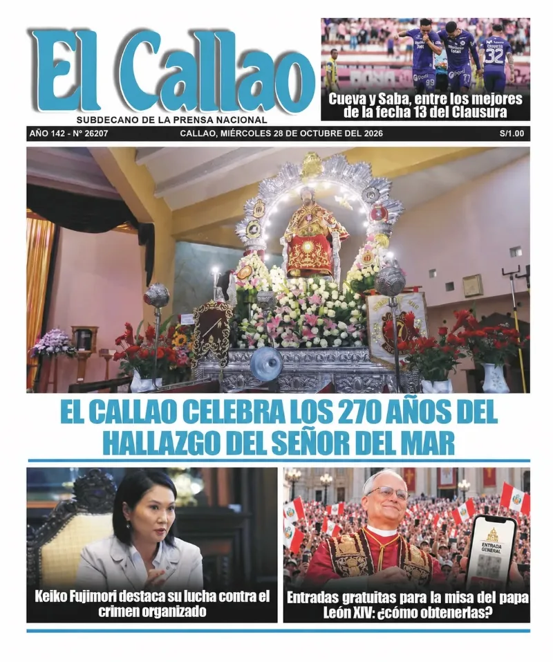 Portada del miércoles 28 de octubre de 2026